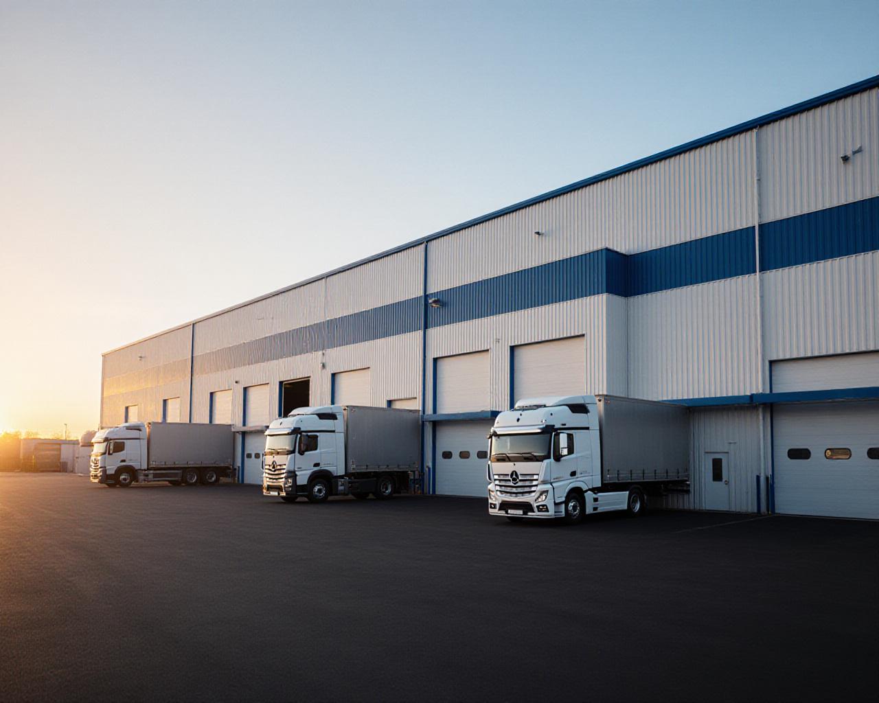 Modern logistics warehouse exterior in Miamisburg